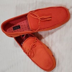 SWIMS Lace Loafers in Orange/White, Men's Size 11